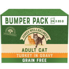 James Wellbeloved Grain Free Adult Cat Turkey in Gravy Pouch