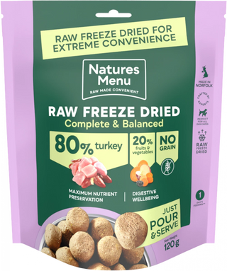 Natures Menu Freeze Dried Food Turkey 80/20