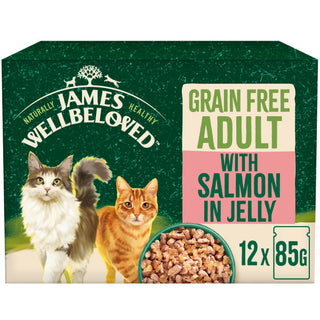 James Wellbeloved Grain Free Adult Cat with Salmon in Jelly Pouch