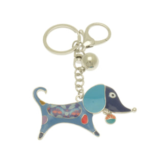 Blue Sausage Dog Keyring