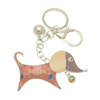 Pink Sausage Dog Keyring