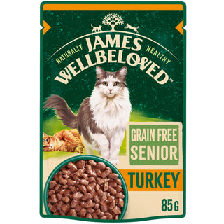 James Wellbeloved Grain Free Senior Cat Turkey in Gravy Pouch