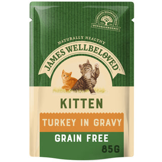 James Wellbeloved Grain Free Kitten Turkey in Gravy Pouch