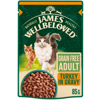 James Wellbeloved Grain Free Adult Cat Turkey in Gravy Pouch